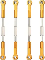 uxcell 4 Pcs Steering Servo Turnbuckle Rod RC Aluminum Alloy Linkages for HSP 1/10 94123 On-Road RC Car (Gold Tone, 96mm)