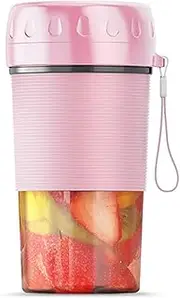 Mini Blenders,Portable Blender,Smoothie Juicer Cup,Four Blades in 304 Stainless Steel,USB Rechargeable Home Travel Handheld Fruit Juicer Used in Smoothies and Shakes (Pink)