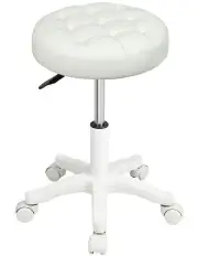 [Levede] Rolling Salon Chairs Adjustable Height Bar Stools in White