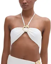 PatBO Jersey Sands Halter Bikini Top