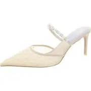 Dolce Vita Womens Katik Pearl Embellished Pointed Toe Mules Shoes BHFO 5700