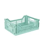 Collapsible Storage Bins, Plastic Stackable Boxes, Utility Milk Crate (Medium...