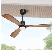 Obabala 52 Ceiling Fan with Lights Remote Control Outdoor 52-inch Walnut