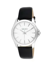 Liu Jo Luxury Quartz Analog Leather Watch with Steel Case - Watches - Black