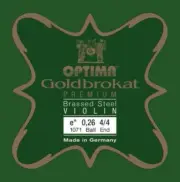 Goldbrokat Brassed Premium Violin E String - Medium (0.26) Guage, 4/4, Ball End