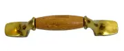 Vintage Belwith FKI Hardware Group 13 Wood & Brass Drawer Pull Handles PB142-Oak