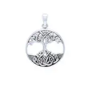 Modern Tree of Life 925 Sterling Silver Pendant Fine Symbolic Nature Jewelry