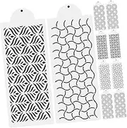 CRILSTYLEO 12pcs Cake Decorating Stencils Set DIY Fondant Baking Cake Stencil Templates Decorating Kit Strong Abrasion Resistance