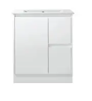 Sunny Sammy 750 Freestanding Bathroom Vanity White with Ceramic Top SK7-750W-SD