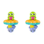 2PK Playgro Topsy Turvy Turtle Baby/Kids Fun Floatable Rattle Bath Toy 9m+