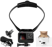 Azragon Neck Holder Mount with Strap for GoPro, DJI OSMO, Insta360, & Phones - Ultra-Lightweight, Budget-Friendly Hands-Free Camera Mount (Black)