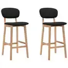 Bar Stools 2 pcs Black Fabric vidaXL