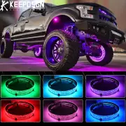 For Ford F-150 F-250 F-350 4PCS 17.5" LED Wheel Ring Lights RGB Wheel Rim Lights