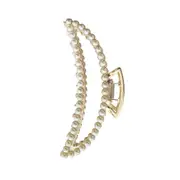 Culturesse Cordelia Crescent Pearly 11.2cm Large Hair Claw/Crab Accessory WT/GLD