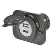 Narva Heavy Duty USB-A & USB-C Single Socket Black Housing 25 Pack - 81103/25