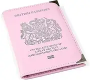 [Esposti] British Passport Holder - UK Passport Wallet - PU Leather - Parent, Pink, Passport Wallet, Modern