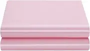 Satin Flat Sheet Only 1 - Piece Top Sheet, Extra Soft Silk Flat Bed Sheets Sold Separately (Pink, Queen - Satin Flat Sheet Only)