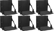 6 Pack Padded Stadium Seat Cushion with Back Support For Sports Events Concerts