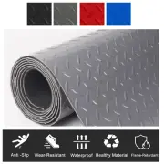 All Size Diamond Plate Gym Floor Mat Roll PVC Garage Golf Cart Truck Bed Protect