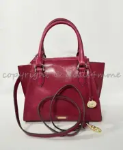 NWT Brahmin Mini Priscilla Leather Satchel/Shoulder Bag in Fuchsia Topsail