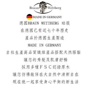 【BRAUN WETTBURG 珀薇】德國製 好好握長型天然豚鬃梳(豬鬃梳/梳頭造型美容/母親節禮物)