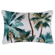 NNEDSZ Cushion Cover-With Piping-Palm Trees White-35cm x 50cm