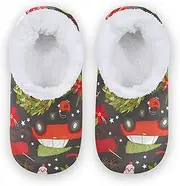 [Caihoyu] Kids Girls Boys Closed Back House Slippers Coral Fleece Non-Slip Lightweight House Shoes Home Indoor