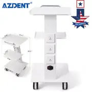 Dental Trolley Mobile Medical Tool Cart Lab Stand 2 Casters Three Layer Serving