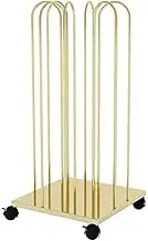 Universal Storage Stacker Cart,2 In 1 Hanger Rack Stand with Swivel Caster Wheels,Save Space Closet Laundry Room Clothes(Gold)