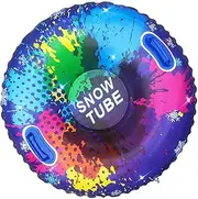 Inflatable Snow Tube - Snow Tubes Sleds | Anti-tip-over Design Snow Tubes | Snow Sled Colorful Toys With Handles | Comfortable Winter Sledding Tubes | Heavy Duty Colorful Snow Sleds For Kids Adults Fa