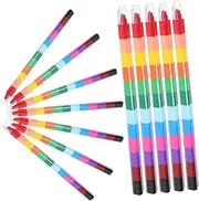 24pcs Boys and Girls Crayons Block 12 Colors Creative Building Block Coloring Crayons for Arts and Crafts Long-lasting Small Hand-sized Ages 3