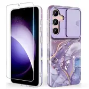 for Samsung Galaxy S25 Case, with Slide Camera Cover & Screen Protector, Chic