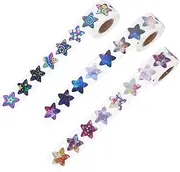 Housoutil 3 Rolls Self Adhesive Star Stickers Decorative Reward Stickers for Classroom Decor and Student Rewards Total for Teachers and Craft Activities