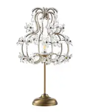JONATHAN Y Clara 20.5in Crystal Flower Beaded Girandole Table Lamp