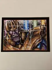 THANOS INFINITY GAUNTLET Sketch Card Print 001 Signed by Chris McJunkin