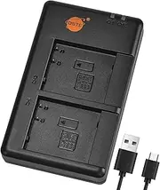DSTE Fast Charging USB Dual battery Charger Compatible for Panasonic DMW-BLE9,DMW-BLE9PP,DMW-BLG10,DMW-BLH7,DMW-BLH7PP,DMW-BLH7E,DMW-BLH7GK,DMW-BTC9,Panasonic Lumix DC-LX100 II,DMC-GF6,DMC-GM1KEB