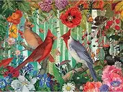 JHBJASGD 1000 Piece Puzzle for Adults Enigma Jenna DELLAGROTTAGLIA Birch Birds 27X20 blueboard Jigsaw by Playview Brands Black