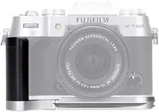 JJC Metal Hand Grip Secure Handle Bracket for Fujifilm Fuji X-T50 XT50 X T50 XT-50 Camera, Anti-Slip Pads Design & Arca Swiss Type Quick Release Plate Design Silver