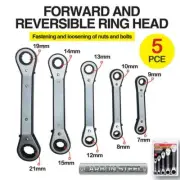 25° Reversible Handy Hardware® 5PCE Double-Head Hand Wrench Tool Kit Ratchet Set