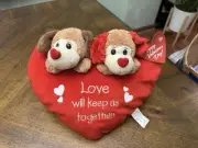 American Greetings "Love Will Keep Us Together musical Tail Wag Dogs Heart Plush