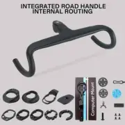 No Logo Road Bike Full Carbon Fiber Internal Cable Integrated Handlebar Cockpit