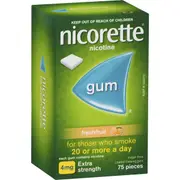 Nicorette Quit Smoking Extra Strength Nicotine Gum Freshfruit 75 pack
