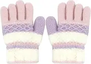 [ALLY-MAGIC] Kids Gloves, Knit Gloves for Winter, Stretchy Kids Mittens, Full Finger Gloves for Kids, Fluffy Warm Kids Knit Gloves for Boys and Girls Y9TWETZHST