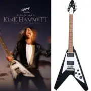New Epiphone Kirk Hammett 1979 Flying V (Ebony) 790346 Electric Guitar