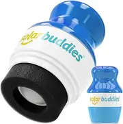 Single Solar Buddies Refillable Roll On Sponge Applicator For Kids, Adults, Families, Travel Size Holds 100ml Travel Friendly for Sunscreen, Suncream and Lotions (full blue)