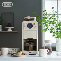 在飛比找PChome24h購物優惠-日本Toffy Premium全自動錐形研磨咖啡機 灰杏白 