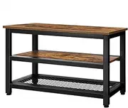 ALFORDSON Shoe Rack Bench Industrial Style, Vintage Shoes Storage Cabinet Organiser Drawer Shelf, Retro-Style Wooden Home Furniture for Living Room, Entryway, Hallway, Burnt Wood Texture, 150kg Max