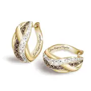 Together In Love Mocha Diamond Hoop Earrings