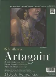 Strathmore 400 Series Artagain Pad, Coal Black, 9"x12" Glue Bound, 24 Sheets