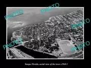 OLD LARGE HISTORIC PHOTO TAMPA FLORIDA AERIAL VIEW OF THE TOWN c1940 2